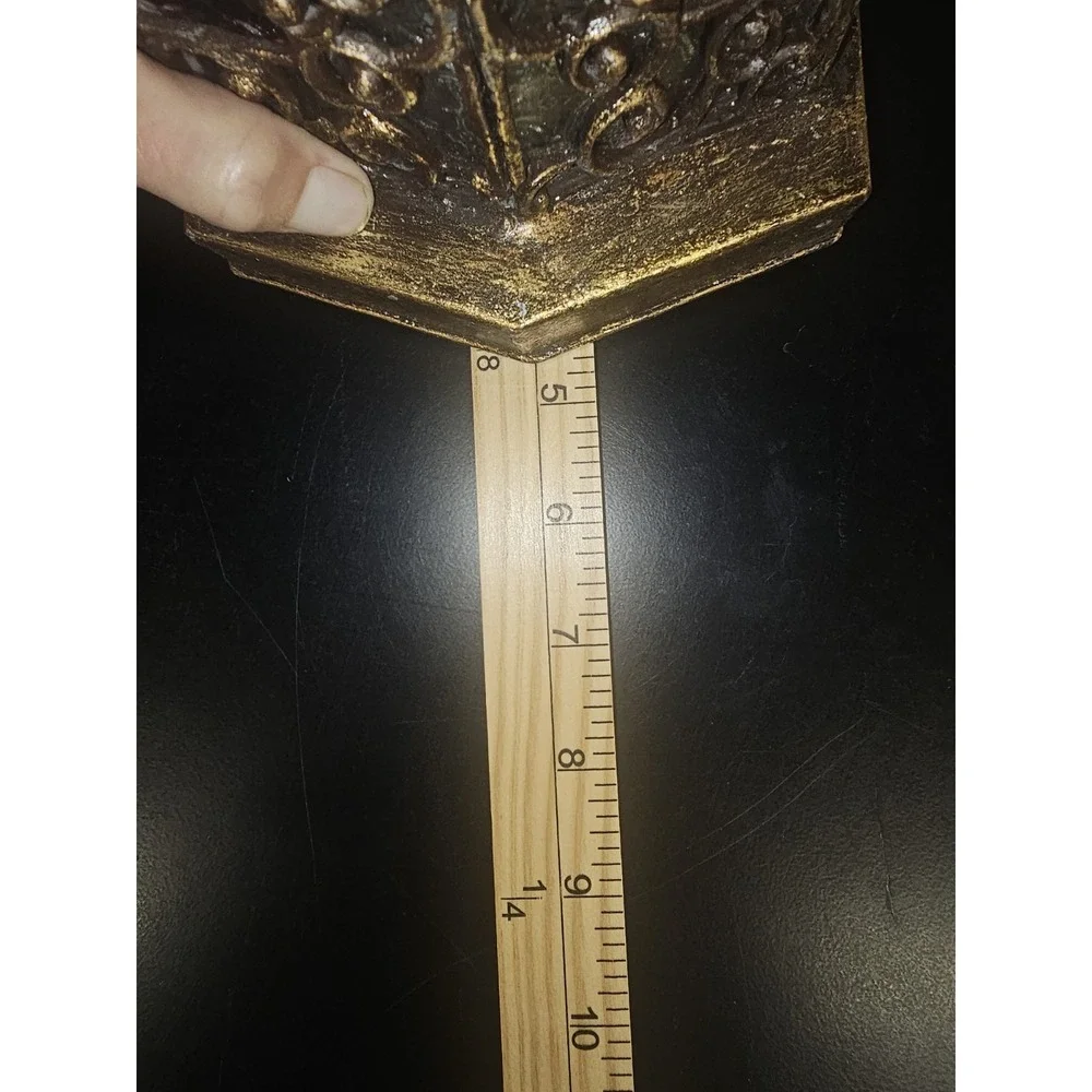 Vintage Old World Santa Stained Glass Candle Holder 15.5